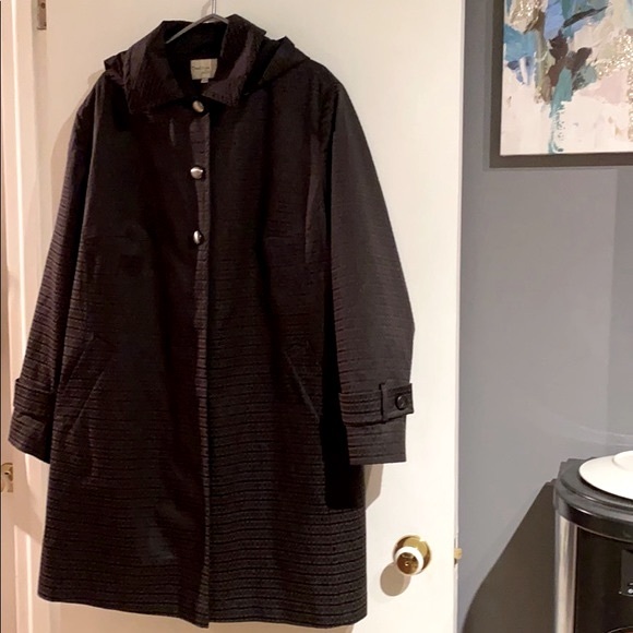 BLACK WOOL COAT w/ Removable Button in Wool Liner!!! Winter Coat! Four Season! - Picture 12 of 16